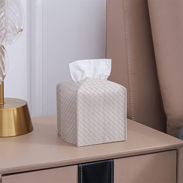 PU Leather Tissue Box Cover – Square Facial Tissue Holder for Bathroom, Vanity, Tabletop & Car, Stylish Tissue Organizer Dispenser, Greige PU Leather Tissue Box Cover – Square Facial Tissue Holder for Bathroom, Vanity, Tabletop & Car, Stylish Tissue Organizer Dispenser, Greige