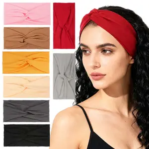 Women's 8pcs Vibrant Boho Sporty Sports Headbands - Soft, Non-Slip, Elastic Large Turban Headwraps, Ideal for Yoga, Workouts, Hair Scarf Use,summerwins