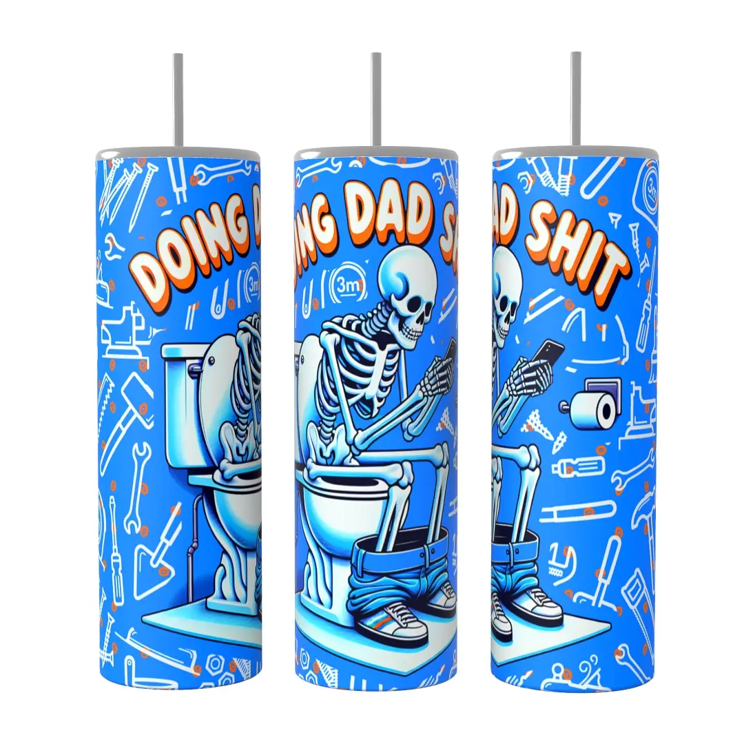 Funny Dad 20oz skinny Tumbler Drinkware Insulated Lid Coffee Portable