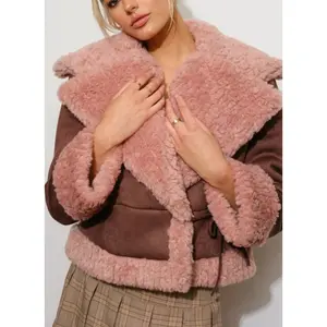 Francesca Faux Suede Shearling Jacket