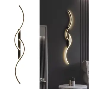 Modern LED Wall Light, Simple S-Shape Design, Remote Control Dimmable, Atmosphere Lighting, Indoor TV Backdrop Bedroom Bedside Corridor Decorative Lamps