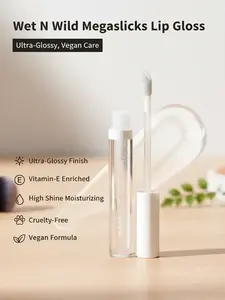 wet n wild MegaSlicks Lip Gloss, Ultra-Glossy, Vitamin-E Enriched, Ultra-Gloss High Shine Moisturizing, Cruelty-Free & Vegan - Crystal Clear