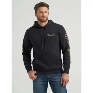 Wrangler Mens Wrangler® Rope Logo Hoodie - Jet Black