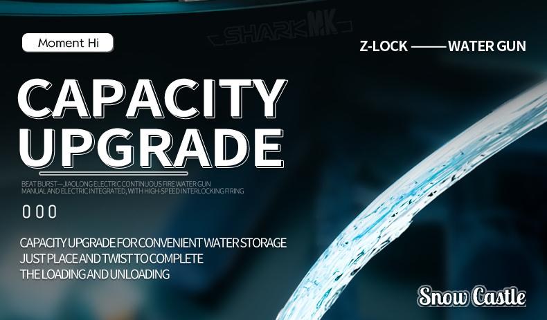  Flood Dragon Automatic Electric WaterGun IP67 Waterproof, with Large Capacity Powerful Spray Super LongShooting & Lighting Function USB Charging CableDurable FlameSpray , SummerParty Outdoor Pool and beach toys