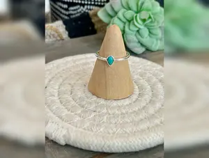 Handmade Turquoise Sterling Silver Mini Teardrop Ring
