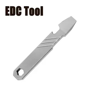 Small Titanium Alloy Pry Bar, Pocket Edc Tool, Bottle Opener, Pry Stick, Compact Multi-Function Hand Tool for Everyday Use