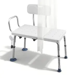 VEVOR Tub Transfer Bench for Bathtub, 400 lbs Capacity Heavy Duty Shower Chair with Arm, Backrest and Curtain Slot, Height Adjustable Shower Bench Bath Seat for Adults, Seniors, Elderly and Disabled