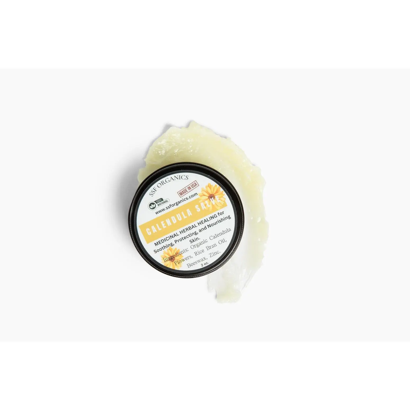 SSF Organics- Calendula (Calendula officinalis) Damaged Skin Salve. For  Eczema, Dry Skin, Dermatitis, Rashes, Bug Bites, Cradle Cap, Cracked Skin, and Psoriasis.