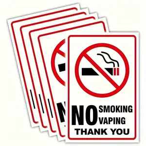 No Smoking Labels Set of 10, Self Adhesive Label, 18cm X 12cm / 7.6in X 4.7in, Ideal for Office & Public Spaces Indoors & Outdoors, Self Adhesive Stickers