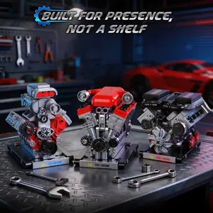 808+ Piece Miniature Engine Building Set, V8 V12 W16 Car Racing Engine Models, Men's Collection Gift, Office Decor, Home Decoration