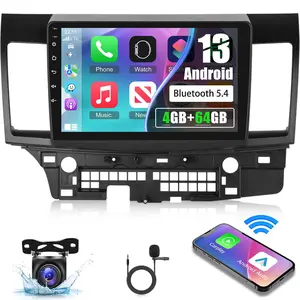 [4G+64G] Car Radio for Mitsubishi Lancer 2008-2017 - Android 13 Touch Screen for Lancer Stereo, DSP EQ/IPS/Carplay/Android Auto/SWC/Bluetooth/WiFi
