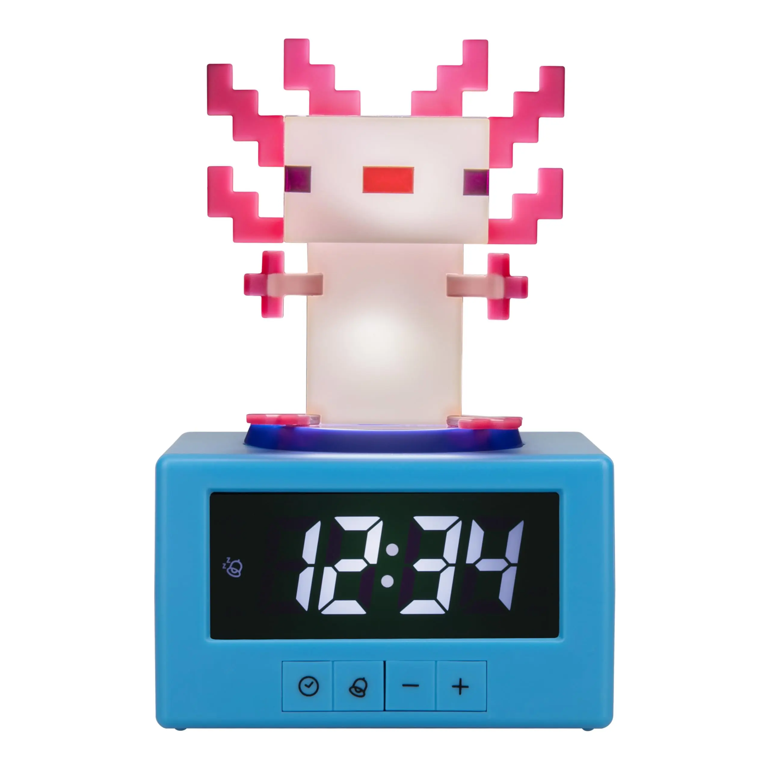 Paladone Minecraft Axolotl Digital Alarm Clock with Night Light – Officially Licensed Gaming Decor, Perfect Gift for Kids & Teens’ Bedrooms