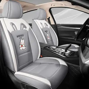 Premium PU Leather Car Seat Covers, Anti-Slip Sweat-Absorbent Universal Fit for Five Seats, All-Season Protective Cushion Protectors, Auto Seat Covers