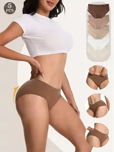 5-Pack Seamless Women's Underwear Hip-Lifting High Elasticity Comfortable Breathable Women's Flat Belly Close-Fitting Underwear, Soft and Breathable Fabric