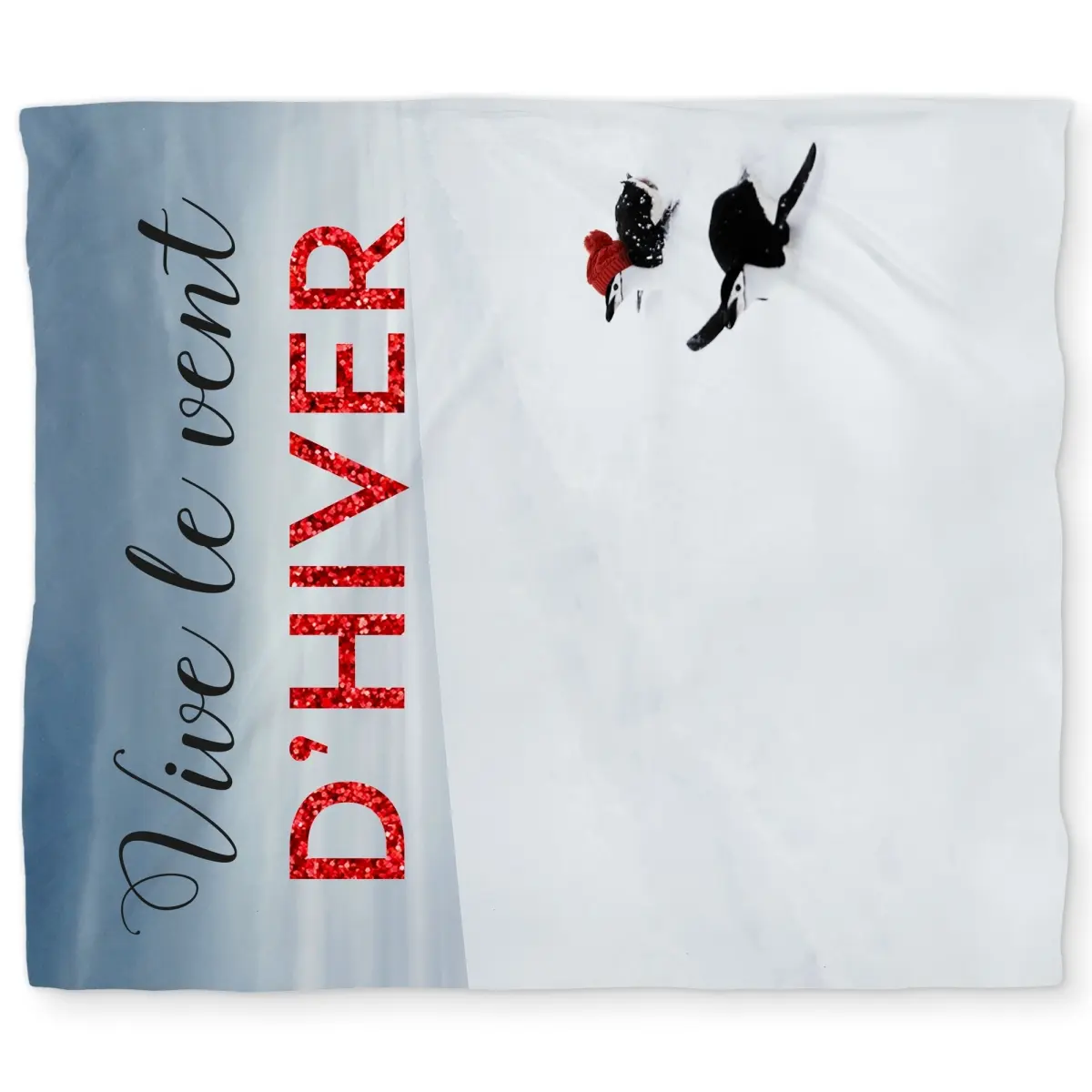 Begin Home Decor C1DCKSW0IDDN7J Jingle All the Way Red Holidays Snow King Size Duvet Cover - Home Decor