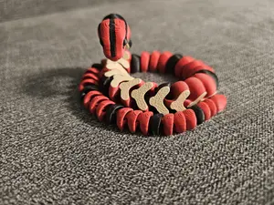 3D Printed Articulating Bamboo Rat Snake Figurine Great Gift and Desk Figure