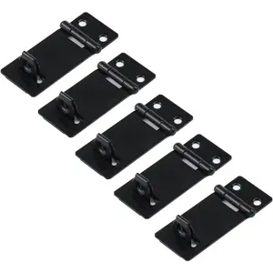2-Inch Iron Door Lock Hasps Black Gate Padlock Latch Hardware with Screws Pack of 5