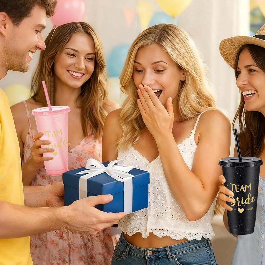 HILAKE 20pcs 24oz water bottle, available in a variety of colors, with lid, straw, cup brush and straw brush, perfect for iced coffee, water and juice, great gift for weddings, parties and birthdays, Mother's Day, Valentine's Day and St. Patrick's Day