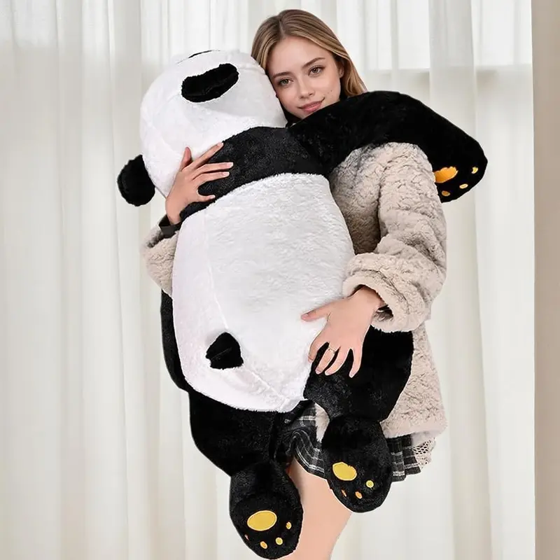 Cute Panda Bear Pillow Large Panda Stuffed Animal Plush Toy Soft Huggable Soft Hugging Body Pillow for Adults Kids Boys Girls Birthday Gift Soft Cuddly Gift Soft Adorable Stuffed