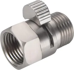 Brushed Nickel Water Flow Control Valve, G 1/2" Shower  Flow Control Brass Shut Off Valve for Handheld, Water  Regulator Replacement for Shower System
