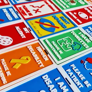 Disability and Accessibility Badges - 4.5x3 Inches Customizable Design with Lanyard for Easy Communication - Bright Eye-Catching Badges for Individuals with Disabilities or Accessibility Needs