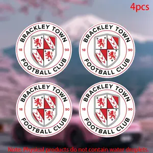 4pcs-BRACKLEY TOWN FC Sticker-car stickers for doors, windows, laptops, luggage, furniture and bumpers-durable adhesive vinyl material