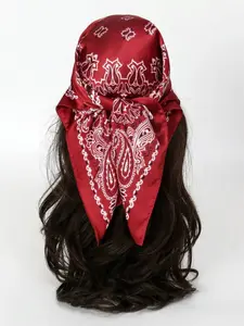 Paisley Print Scarf, Bohemian Style 70cm Small Square Headscarf, Women's Daily Decorative Scarf, Fashion Accessory