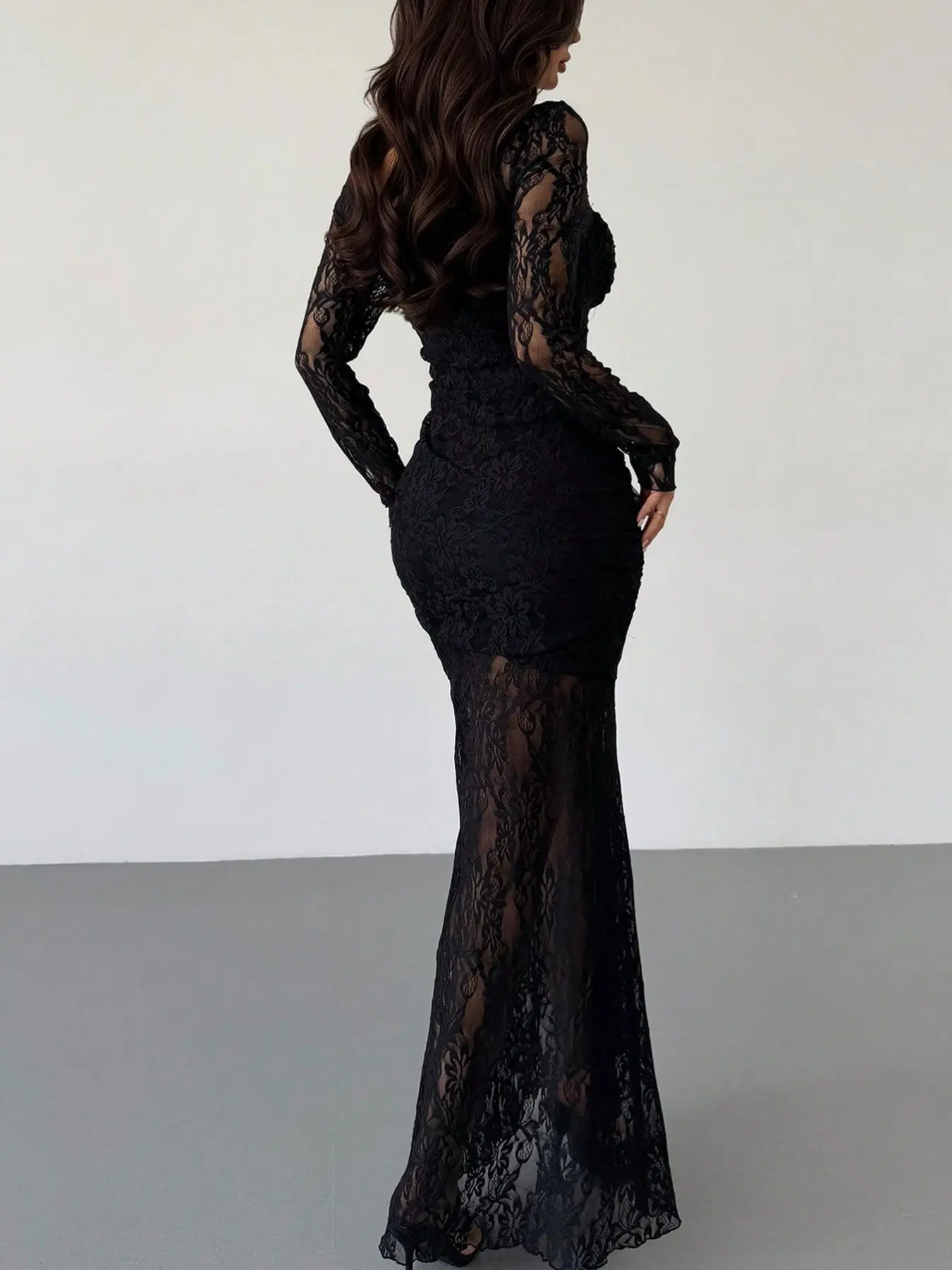 lace brocade dress Allison Ivory Brocade Gown– Teuta Matoshi main image 1