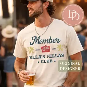 Ellas Fellas Club T-Shirt, Western Country Concert Graphic Shirt, Vintage Rodeo Music Fan Tee, Unisex Oversized Casual Apparel, Gift For Her Him W8W