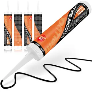 Black  Caulk,    Sealant Adhesive Caulking,for RV, Kitchen,Bathroom, Window, Door, Glass,10.2FL.OZ/300ML(4 Pack)