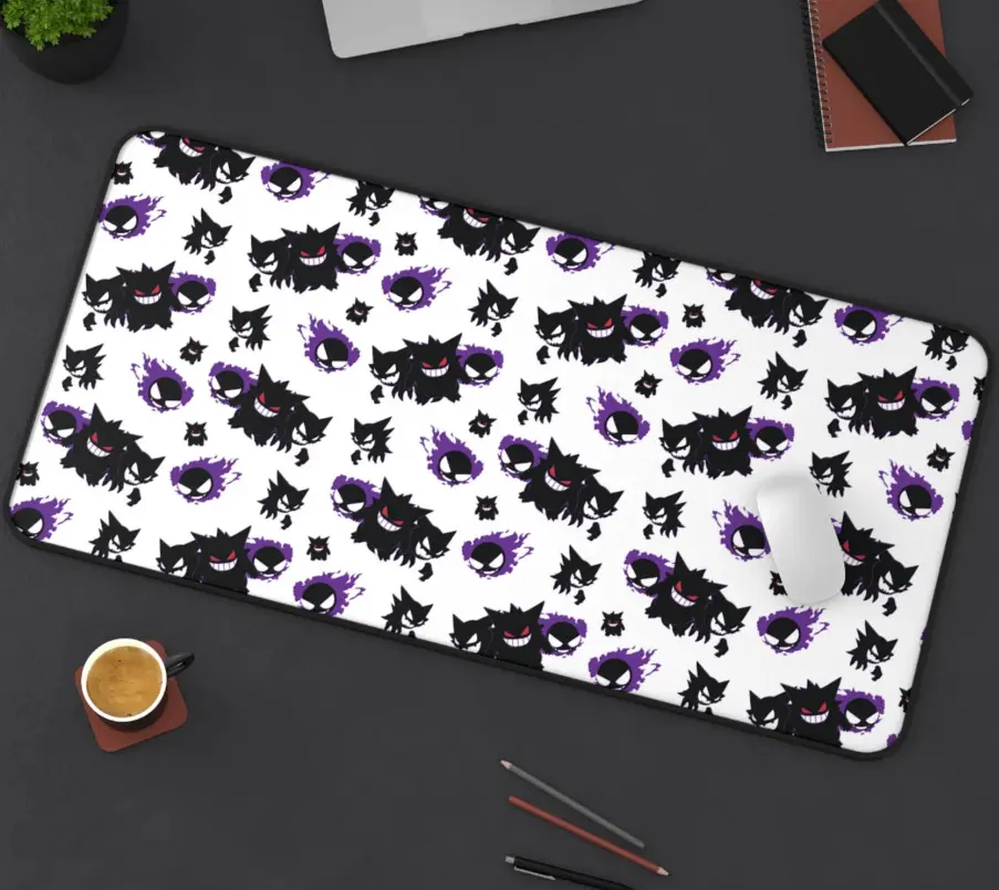 Gengar family Pattern Desk Mat! Perfect for a Gift, Present, Holiday, Birthday! Japanese Anime