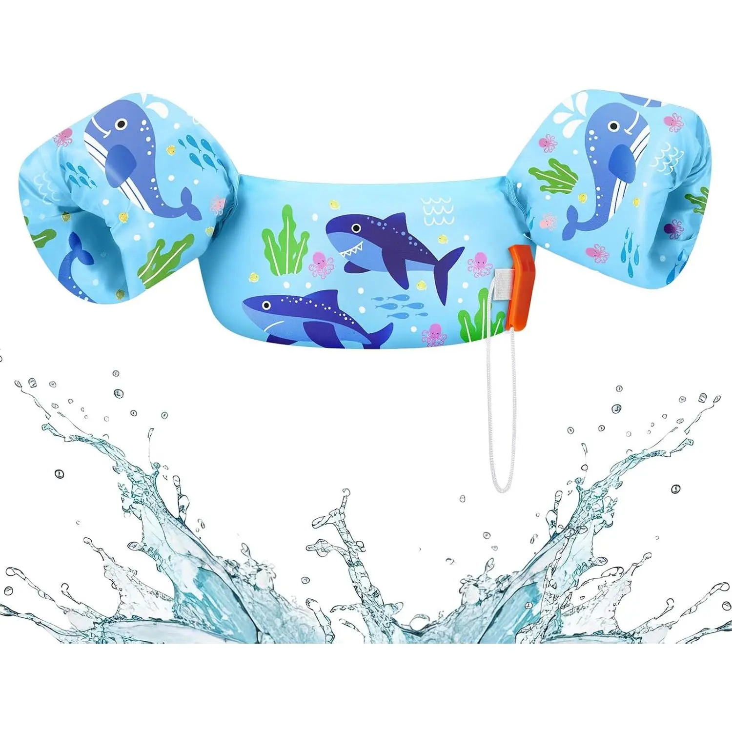 Swim Vest for Kids, Toddler Pool Floaties Fit 22-30-40-50-60-66 Lbs, Children Puddle Swimming Jumper Jacket with Safety Buckle, Water Wing Arm Pool Float for Boat Swim Trainer Boy Girl 3-5-6
