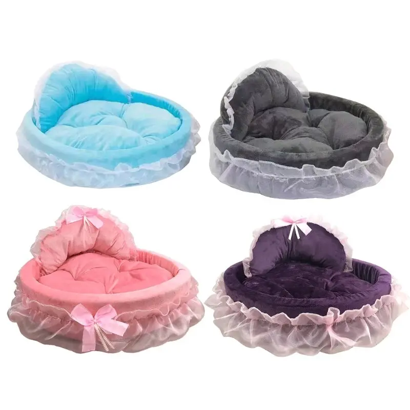 Elegant Lace Princess Pet Bed | Ruffled Sofa Bed for Dogs & Cats