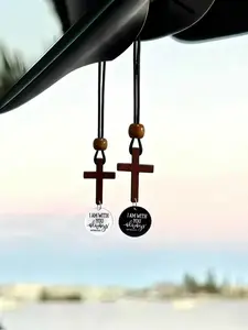 Bible Verse Car Rearview Hanging Cross Ornament, Car Rearview Mirror Cross Pendant, Christian Accessories, Car Hanging Decoration
