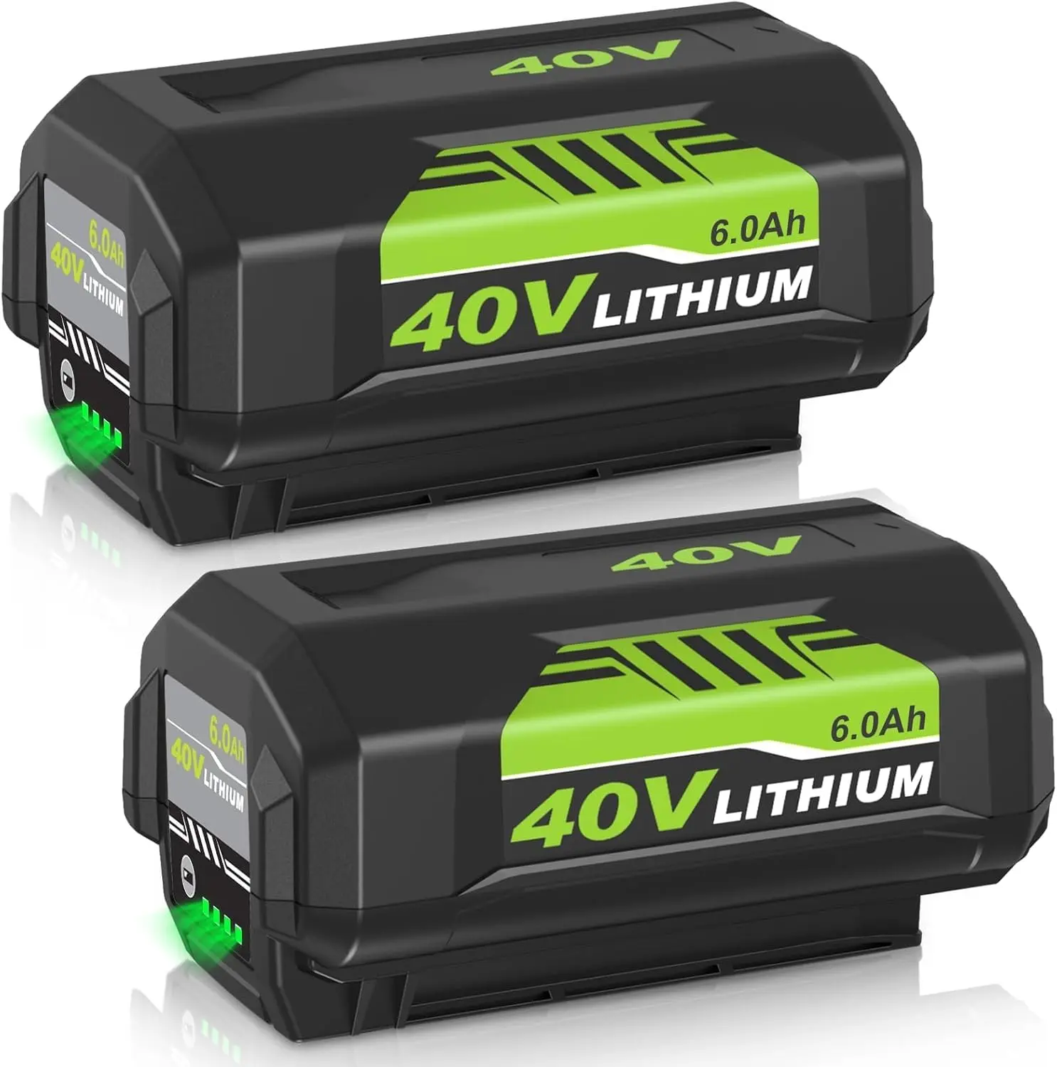 2-Pack 40V 6.0Ah High-Capacity Lithium-ion Replacement Batteries for Ryobi, Compatible with OP4026, OP40601, OP4050A, OP4040, OP4030, OP4050 Cordless Power Tools
