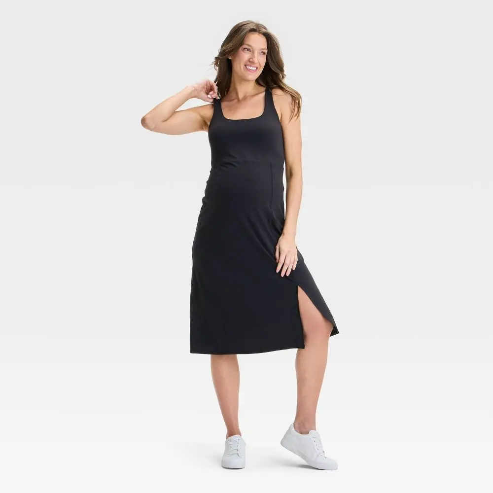 Women's Casual Slit Active 47-inch Midi Maternity Dress - Isabel Maternity by Ingrid & Isabel, 47 Inches