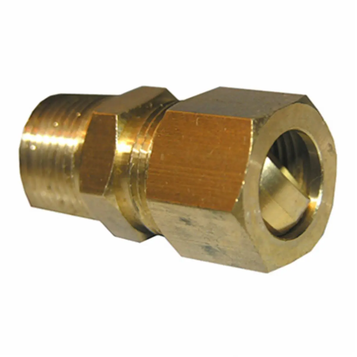 212 MAIN Compression Type Brass Adapter with Brass Finish, 0.5 in. Compression x 0.5 in. Male Pipe Thread (0.5x0.5mpt), Corrosion Res., Ideal for Pipe Connections, Pack of 6