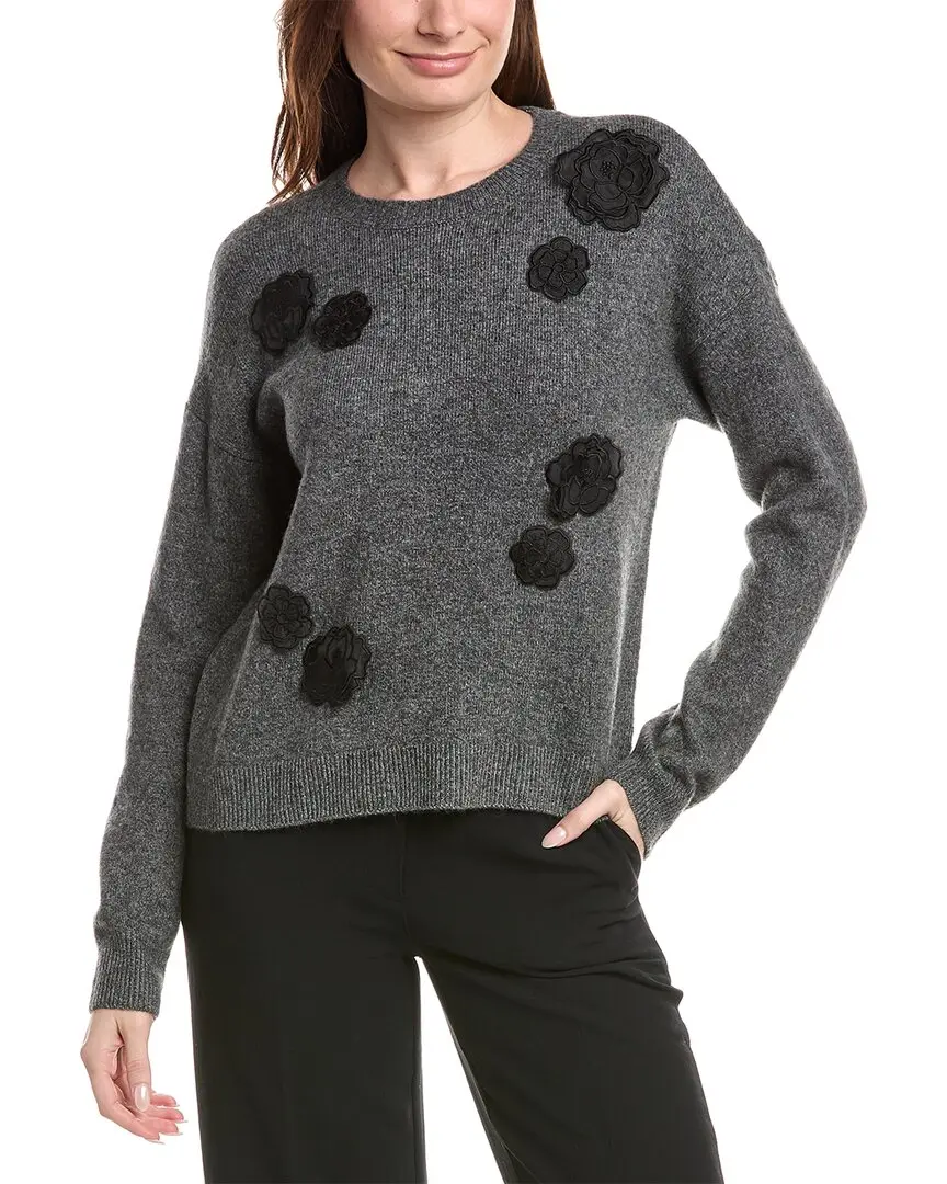 CeCe Flower Applique Sweater