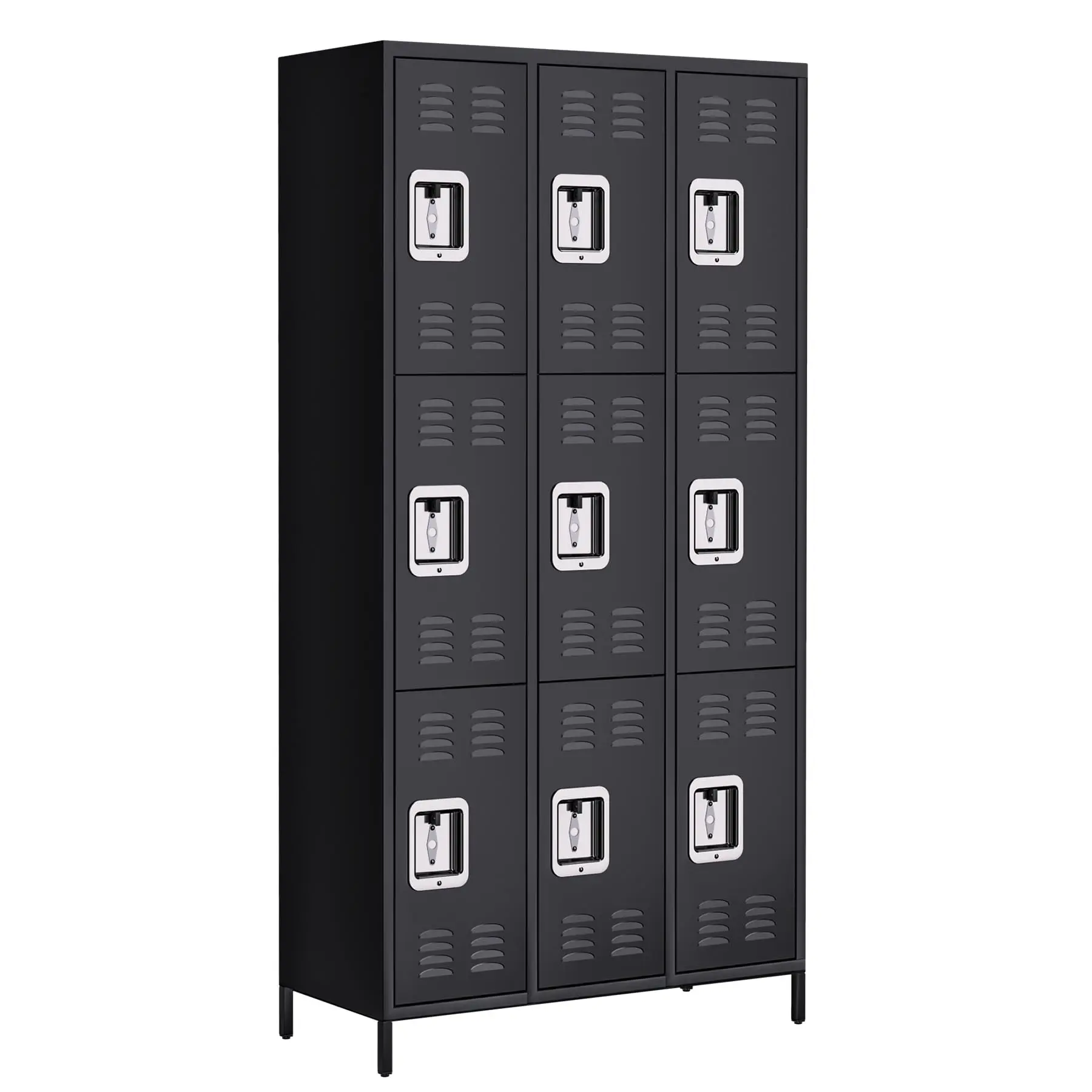 Gaomon 9-Door Steel Storage Locker with Lock - 71 in H Moisture-Proof Metal Home Office Furniture, Legged Base, for Office Employees (Assembly Required)