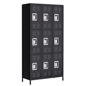 Gaomon 9-Door Steel Storage Locker with Lock - 71 in H Moisture-Proof Metal Home Office Furniture with Legged Base, for Office Employees Storage Organization (Assembly Required)