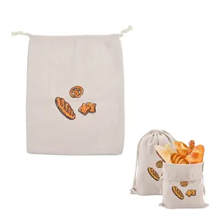 Reusable Linen Bread Bag with Eco-Friendly Lock Design, Durable Safe Material for Homemade Baking, Ideal for Home & Restaurant Use, Storage Bag, Food Bag