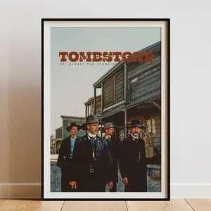 Tombstone Movie Poster, Retro Poster, Minimalist Art, Vintage Poster, Wall Art, Gift for Him, Western Movie Poster, Doc Holliday, Home Decor