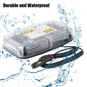 Car Strobe Warning Light Police Flasher Emergency Signal Lamp Yellow LED COB Ceiling Lamp Vehicle Roof Flashing Beacon Strobe Car Lights DC12~24V