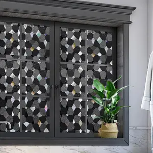 Vinyl Window Film (44.5x200cm), Privacy Crystal 100% Light Blocking, Anti-Static UV Protection, Self-Adhesive for Bedroom Living Room Dormitory