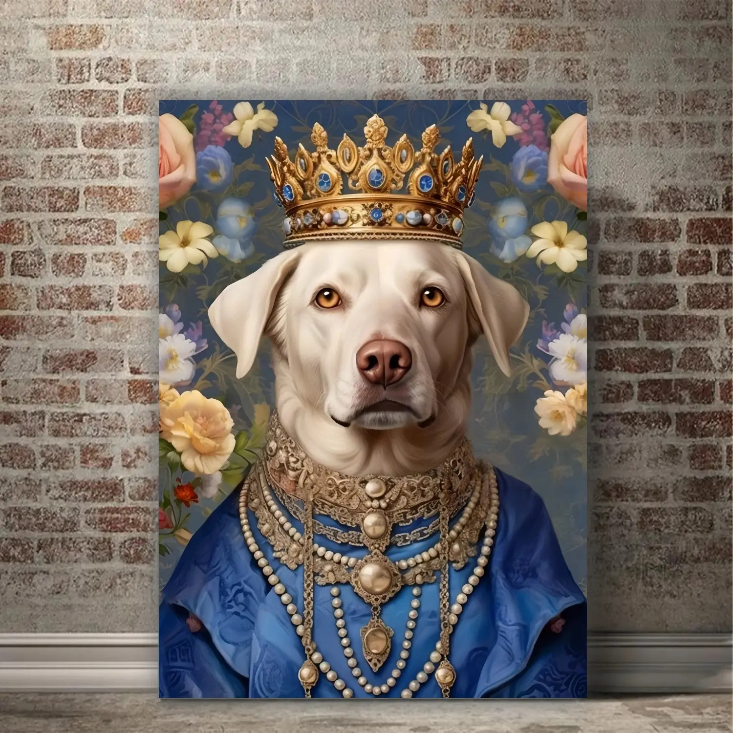 Customizable Funny Dress-Up Pet Portrait Poster Print - Framed Wall Decor, Personalized Multi-Functional Nursery/Home Office Accent, Meaningful Gift with Original Image Upload Option or Direct Purchase (Decor Inspo)