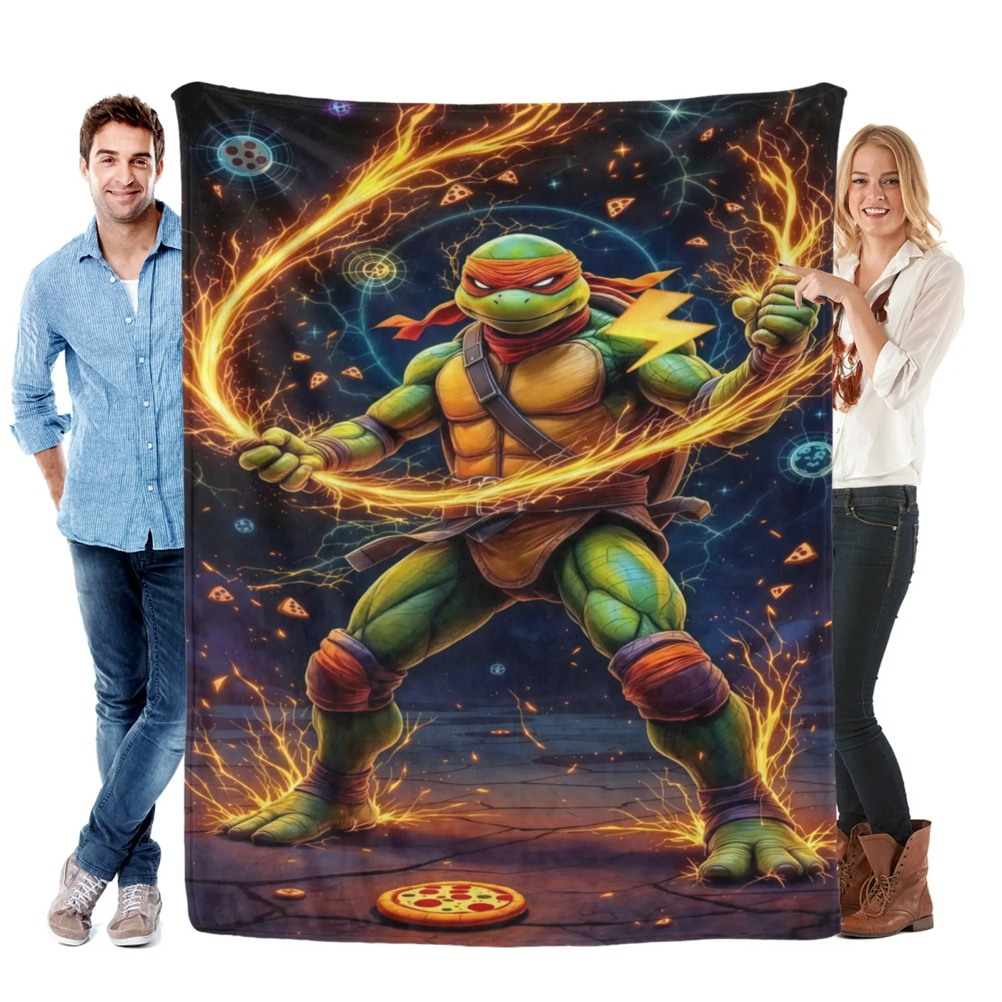 Ninja Turtles Throw Blanket, Teenage Mutant Ninja Turtles Character Artwork Soft Fleece Blanket, Cozy Warm Plush Blanket For Bed Sofa Couch Bedroom Decor, Perfect Gift For Kids Anime Fans