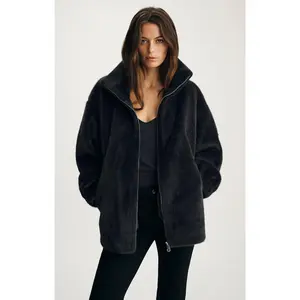 FAUX FUR JACKET IN OBSIDIAN