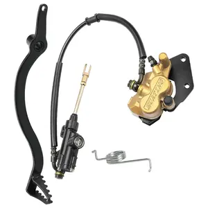 foot brake pedal with a spring and a hydraulic rear brake caliper master cylinder assembly for dirt pit bike