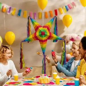 Foldable Pentagon Pinata Set, Colorful Party Decorations, Birthday & Festival Events, Team Building Activities, Outdoor Gatherings