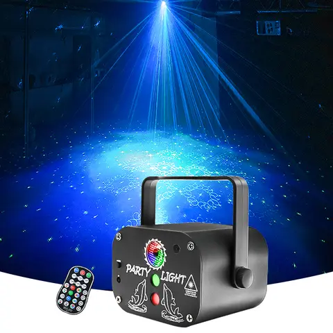LED Sound-Activated Laser Disco Projector Light with Remote Control, RGB Flash Strobe, Nebula Effect - Specialty Decorative Lighting for Dance, DJ, Bar, Pub Events